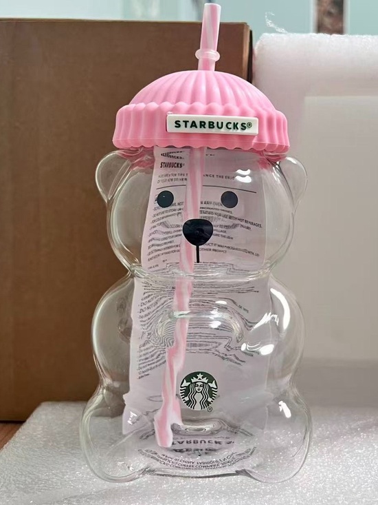 Other - Starbucks bearista VIRAL Clear Glass Bear Cup Lid Straw teddy christmas 2026